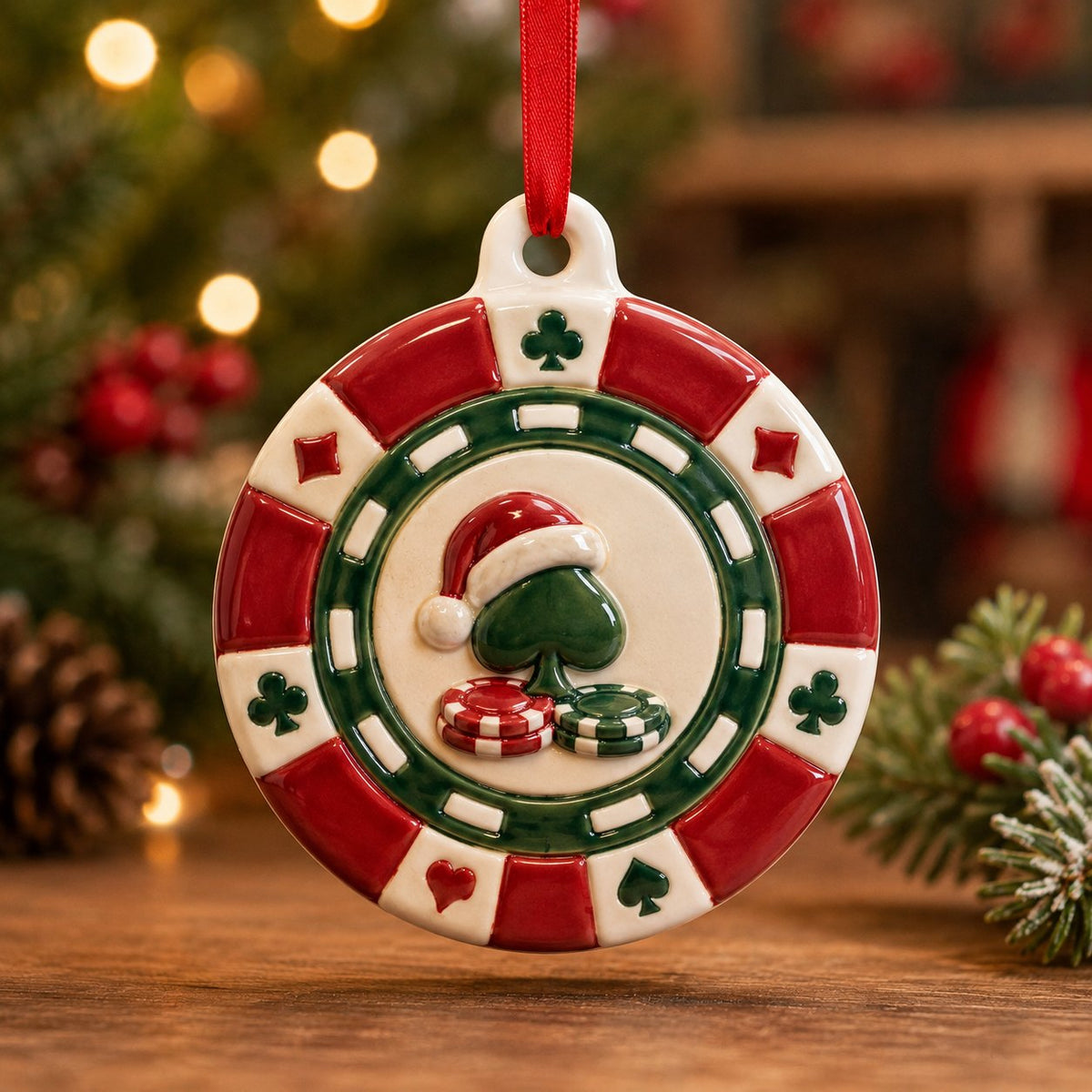 Poker Chip Christmas Ornament