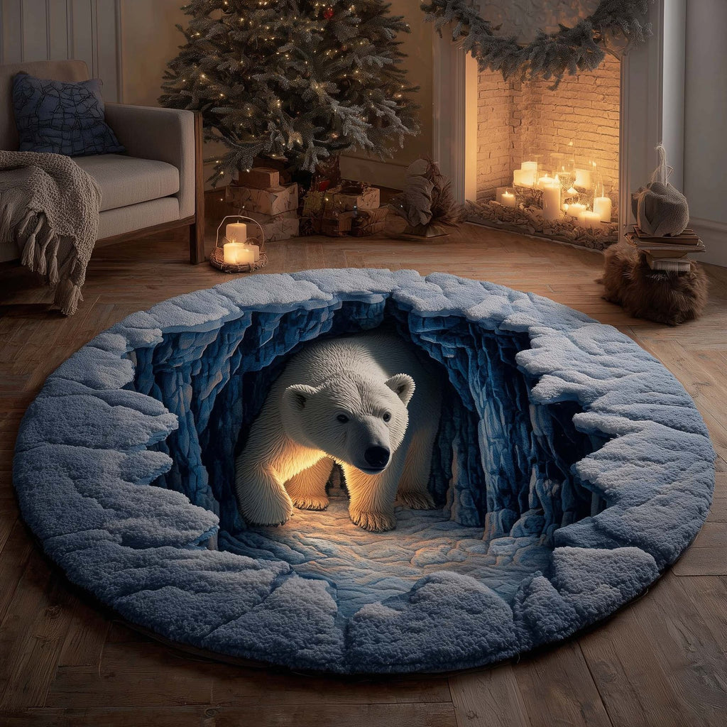 Polar Bear Round Mat Rug - Cute Pet Design | Animal Printed Home Decor