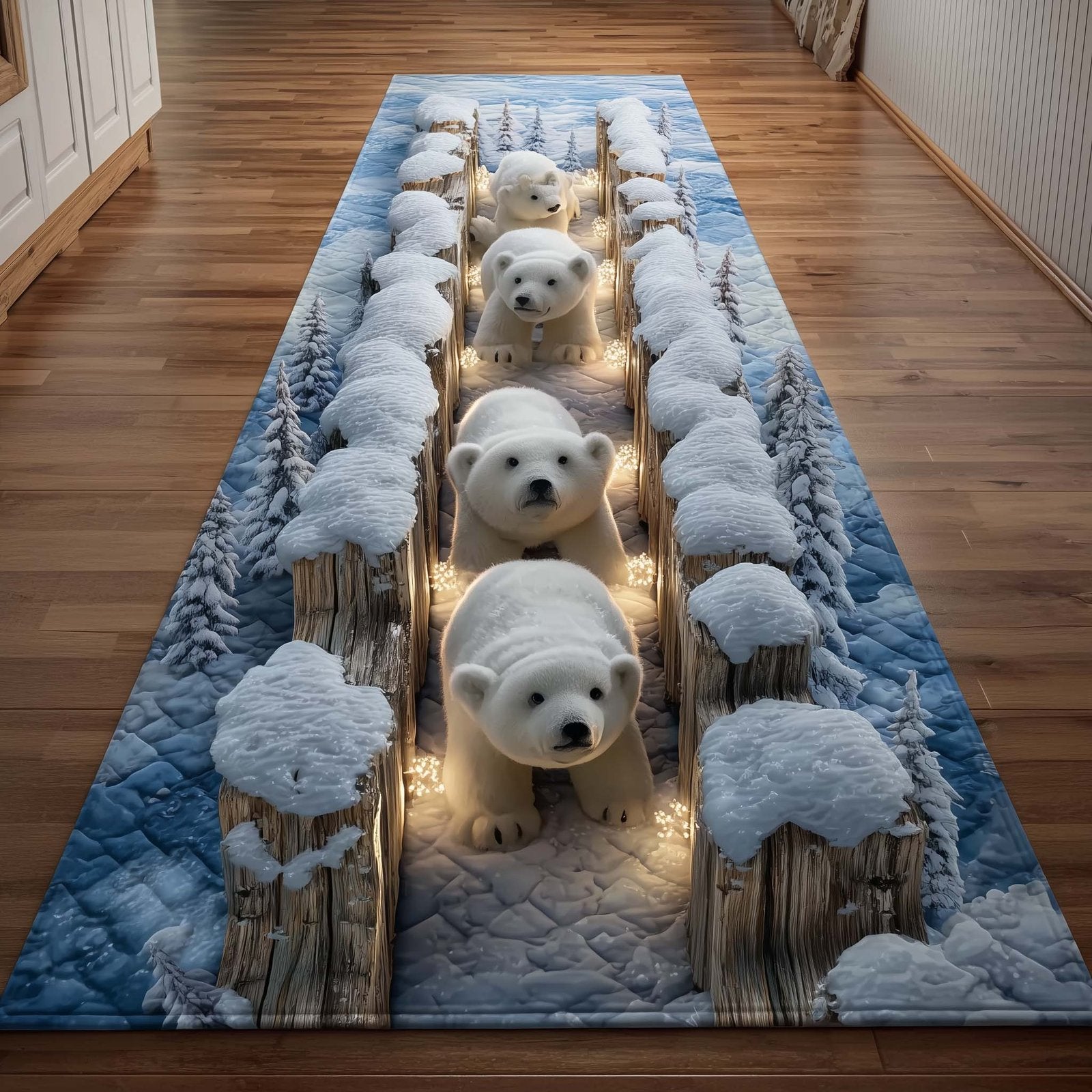 Polar Bear Runner Rug - Cute Pet Design | Animal Printed Runner Rug