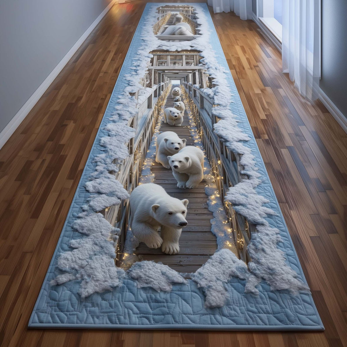 Polar Bear Runner Rug - Cute Pet Design | Animal Printed Runner Rug