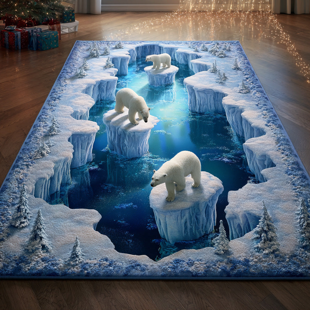 Polar Breeze area rug in a living room