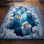 Polar Breeze area rug in a living room