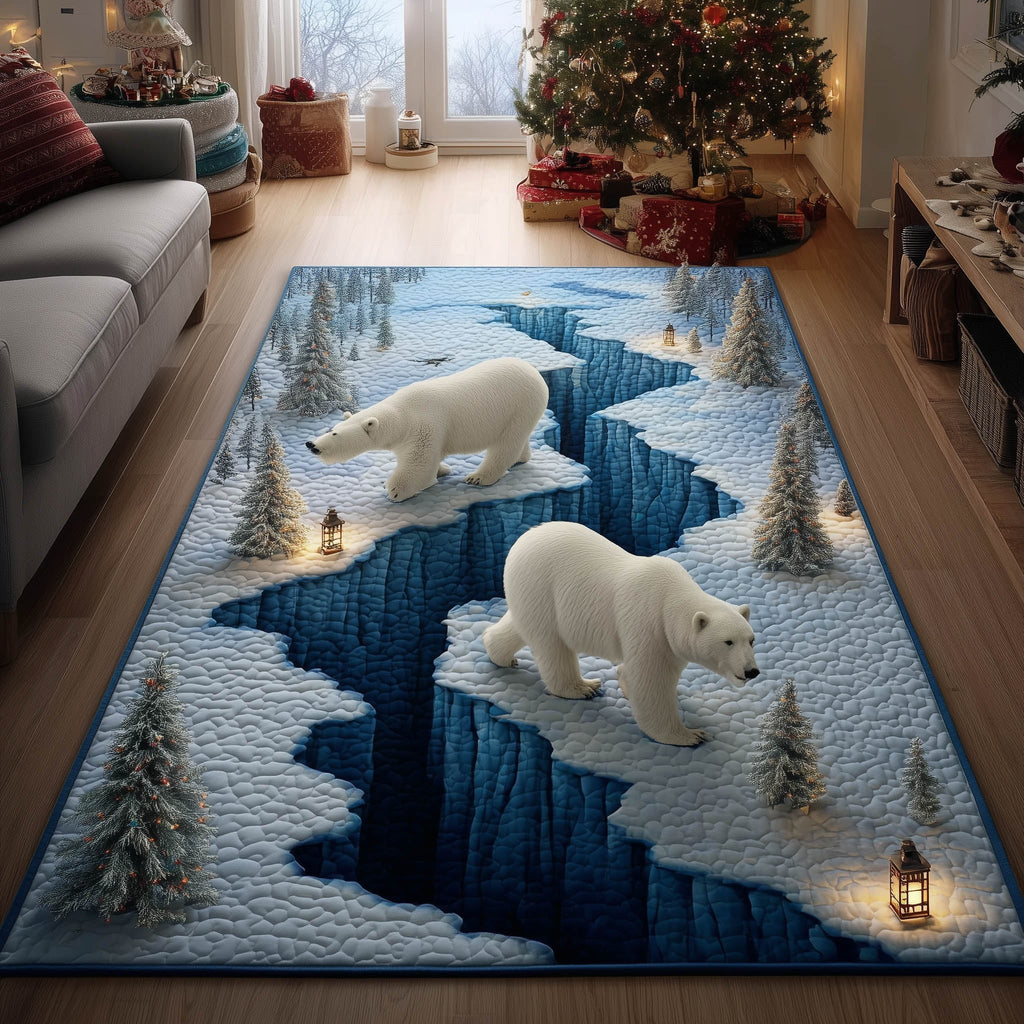 Polar Cubs area rug in a living room