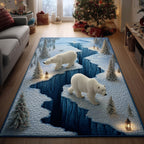 Polar Cubs area rug in a living room