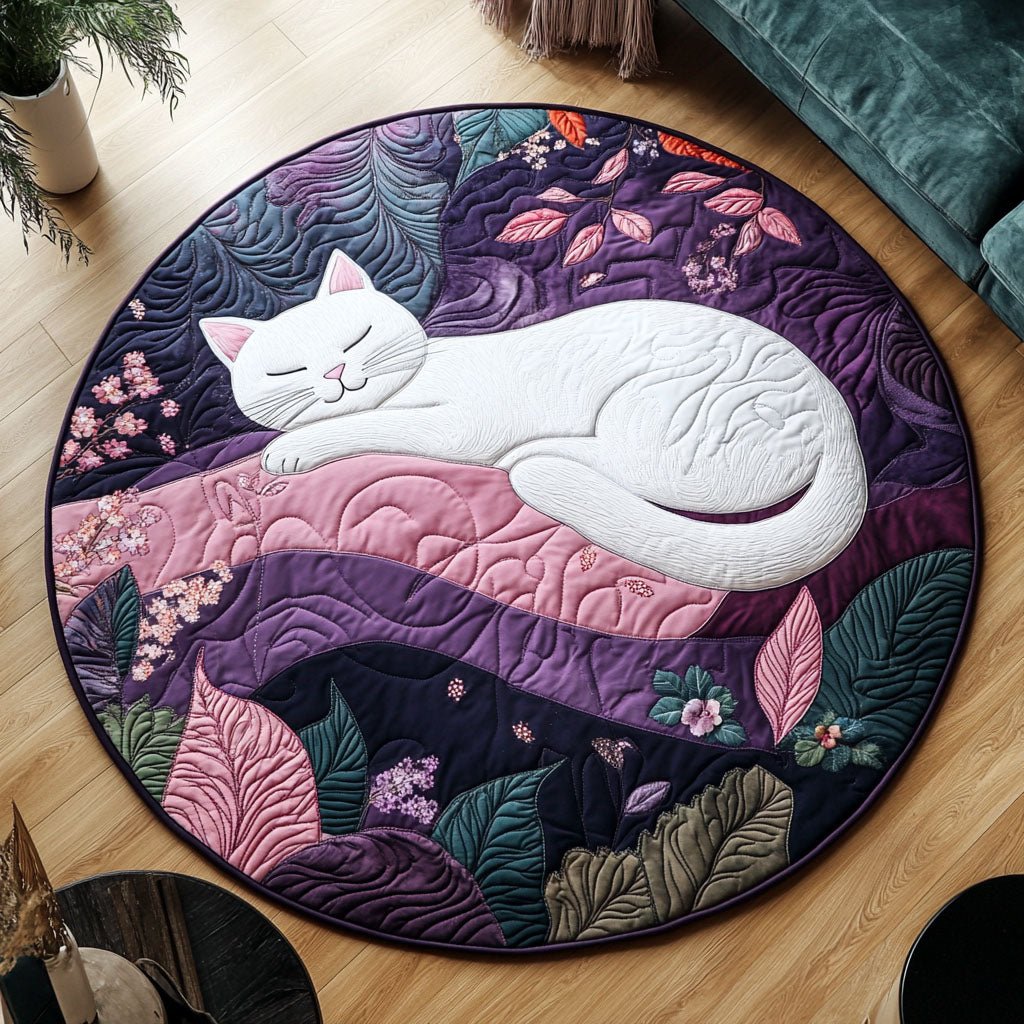 Polar Grace Round Mat Rug - washable non-slip printed rug