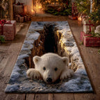 Polar Hideaway Runner Carpet Runner Rug - Cute Pet Design | Animal Printed Runner Rug