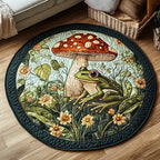 Pond Bloom Round Mat Rug - washable non-slip printed rug