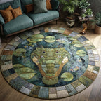 Pond Guardian Round Mat Rug - washable non-slip printed rug