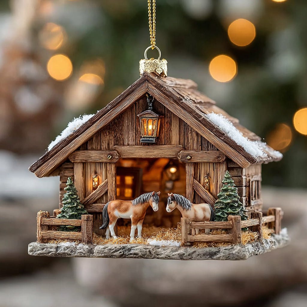 Pony Barn Christmas Ornament