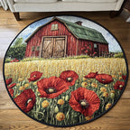 Poppy Lane Round Mat Rug - washable non-slip printed rug