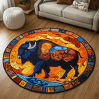 Prairie King Round Mat Rug - Nature Design | Serene Home Decor