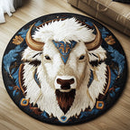 Prairie King Round Mat Rug - washable non-slip printed rug
