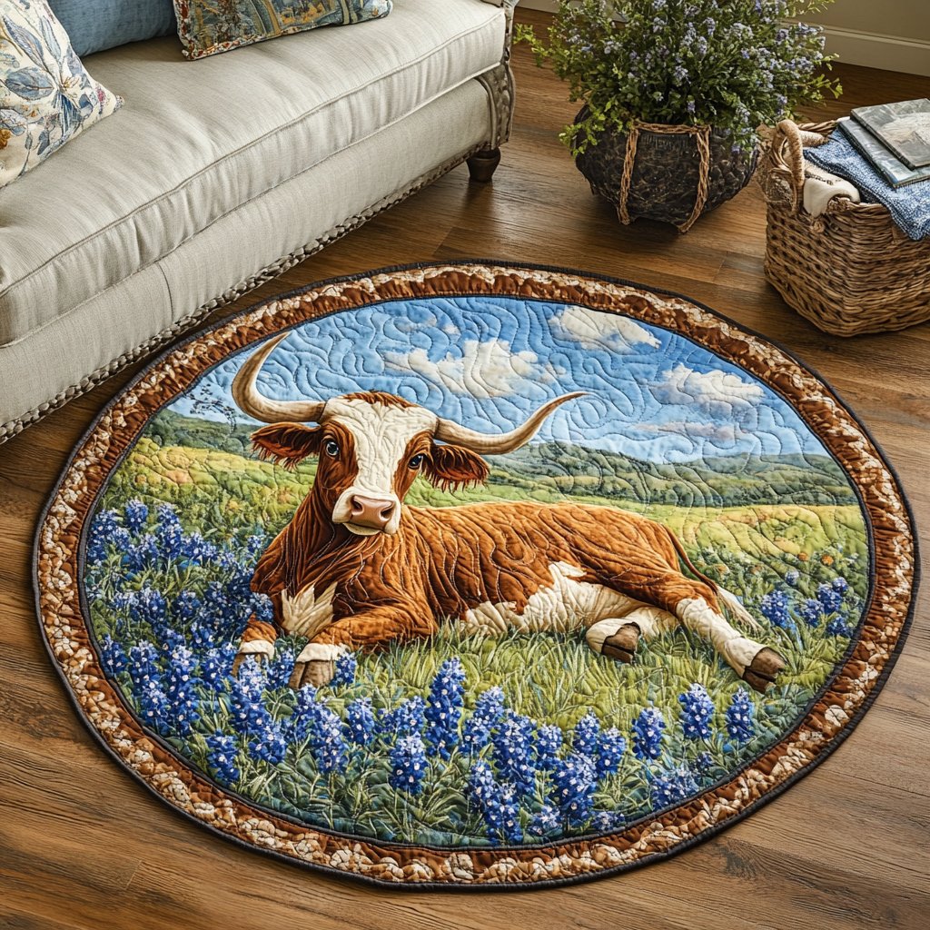 Prairie Pride Round Mat Rug - washable non-slip printed rug