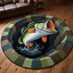 Predator Below Round Mat Rug - washable non-slip printed rug