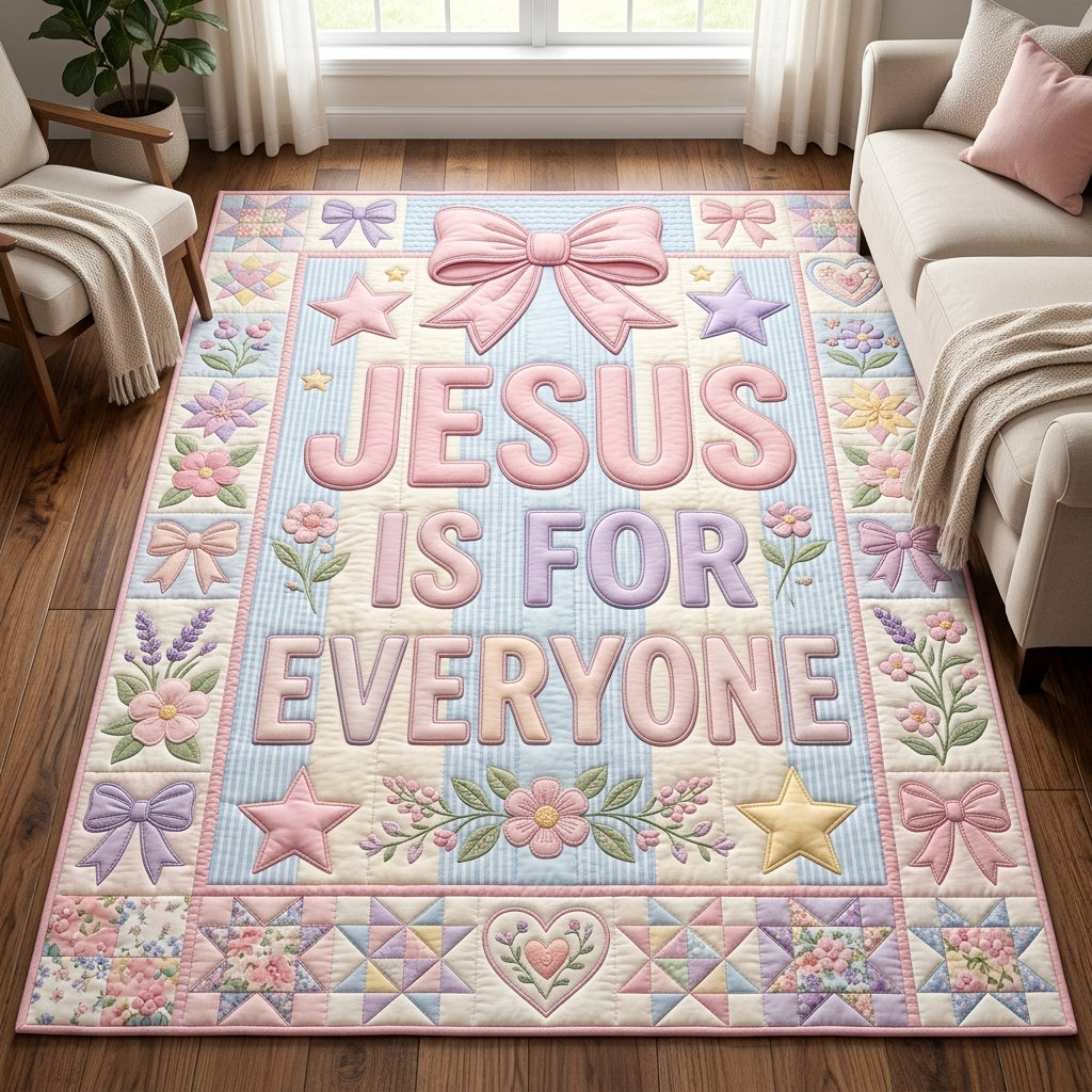 Preppy Jesus Is For Everyone area rug in a living room