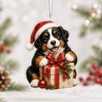 Present Bernese Mountain Dog Christmas Ornament