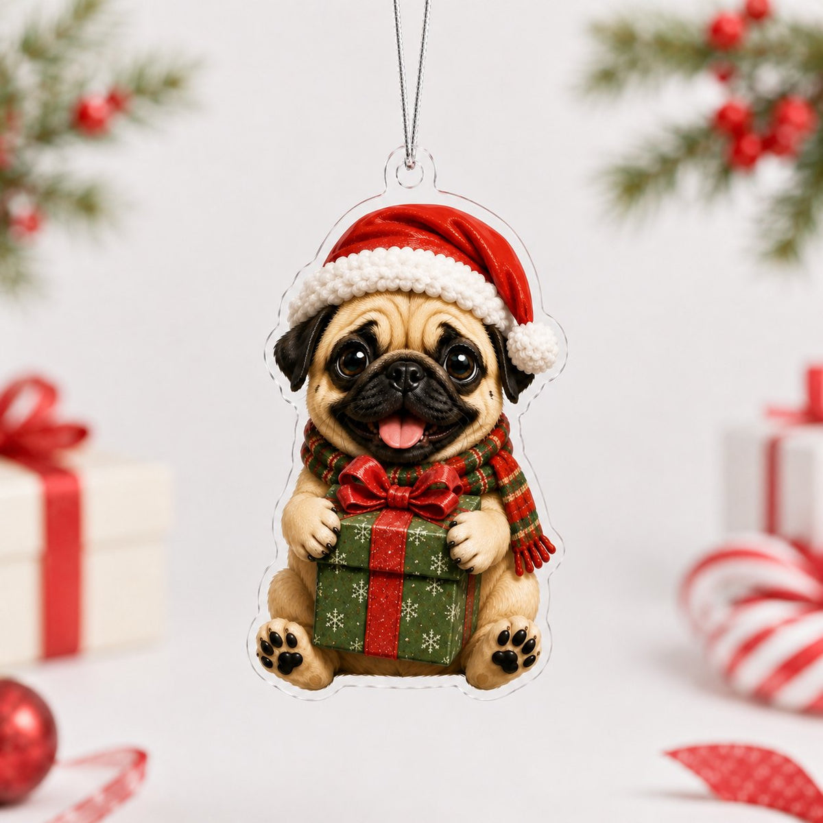 Snowy Patchwork Christmas Ornament