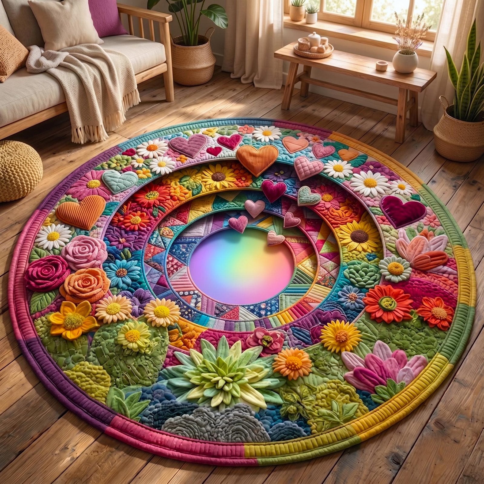 Pride Love Forever Round Mat Rug - Nature Design | Serene Home Decor