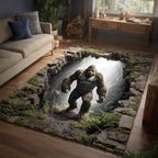 Primal Shadow area rug in a living room