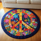 Prism Parade Round Mat Rug - washable non-slip printed rug