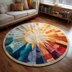 Prism Sun Ray Round Mat Rug - washable non-slip printed rug