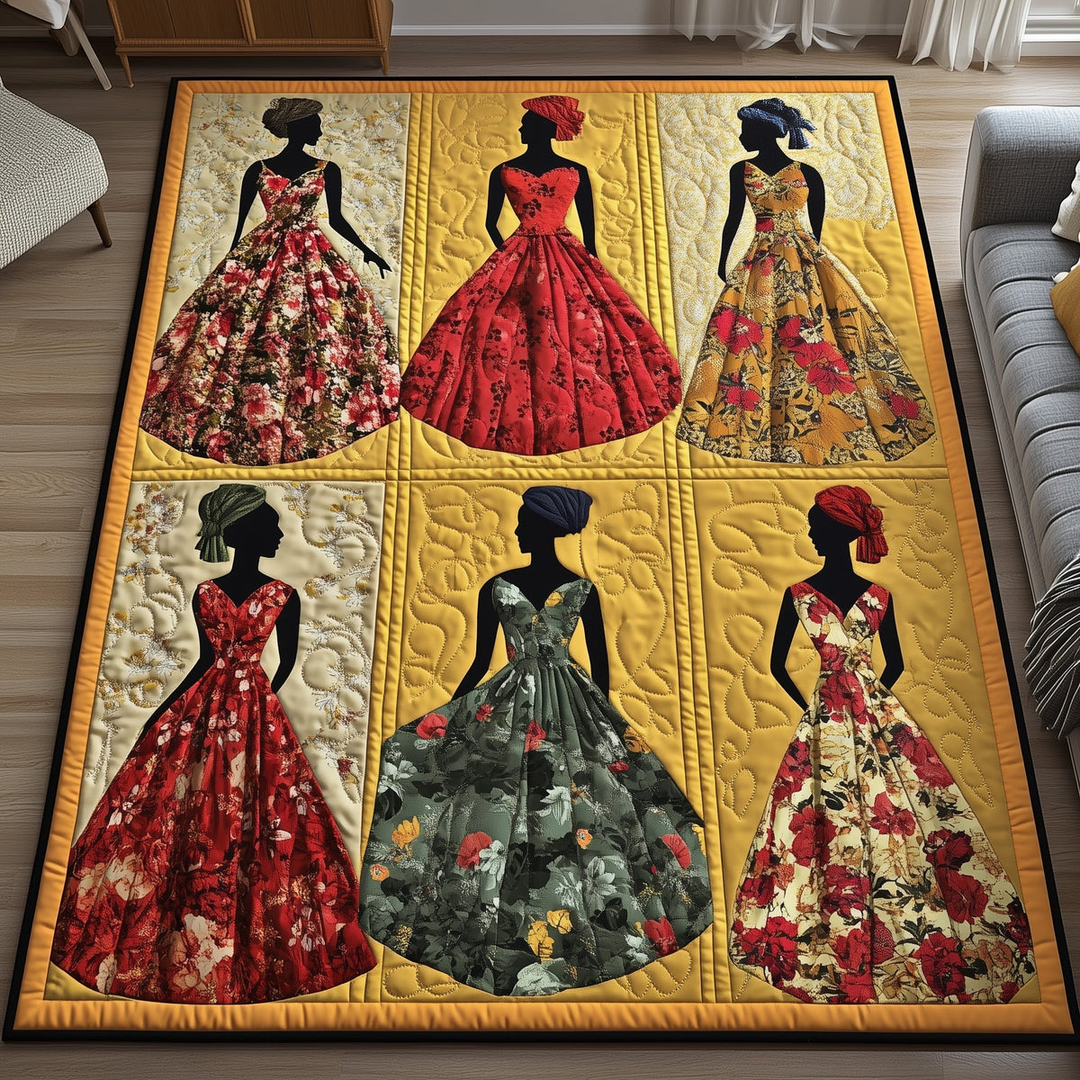 Proud Roots area rug in a living room