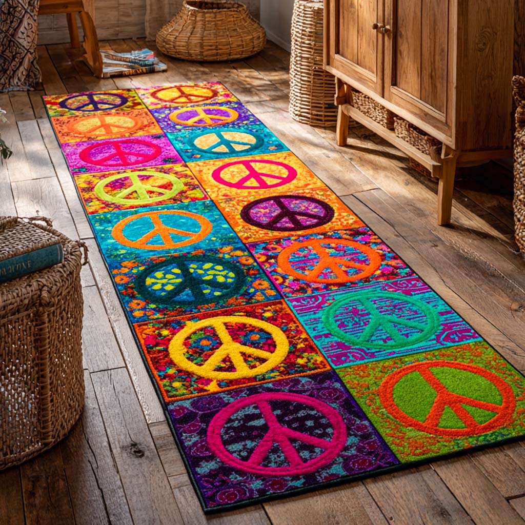 Psychedelic Path Runner Carpet Runner Rug - Cute Pet Design | Animal Printed Runner Rug