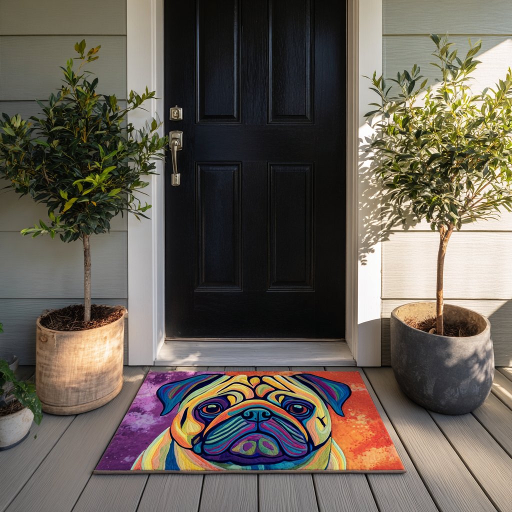 Pug Charm Doormat - Nature Design | Printed Welcome Doormat