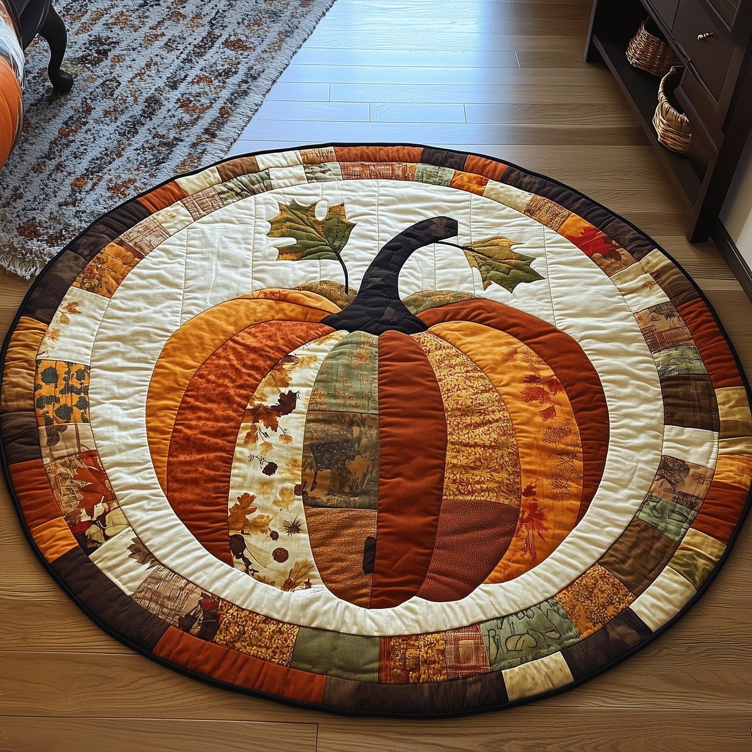 Pumkin Fest Round Mat Rug - Nature Design | Serene Home Decor