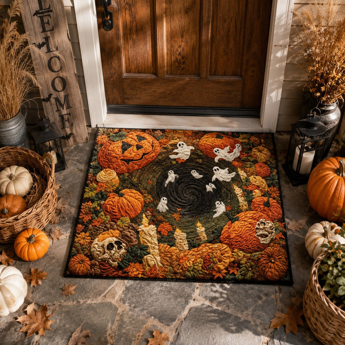 Pumpkin Abyss Doormat - Seasonal Holiday Design | Printed Welcome Doormat
