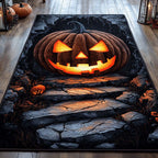 Pumpkin Blaze area rug in a living room