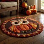 Pumpkin Eyes Halloween Round Mat Rug - washable non-slip printed rug