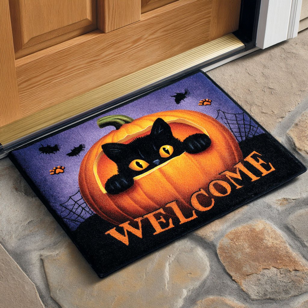 Pumpkin Gate Keeper Doormat - Seasonal Holiday Design | Printed Welcome Doormat