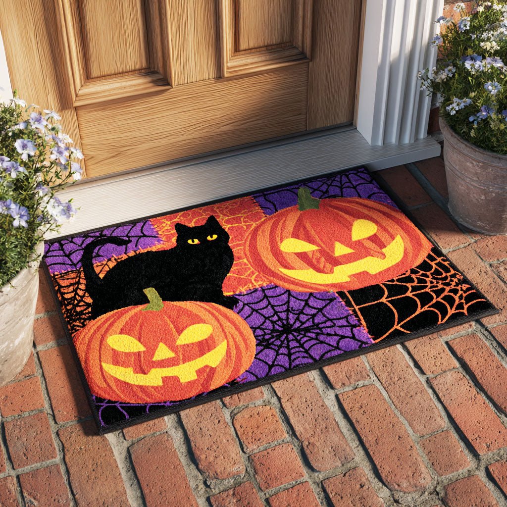 Pumpkin Guardian Doormat - Seasonal Holiday Design | Printed Welcome Doormat