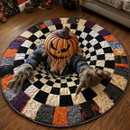 Pumpkin Haunter Halloween Round Mat Rug - washable non-slip printed rug