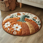 Pumpkin Haven Halloween Round Mat Rug - washable non-slip printed rug