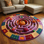 Pumpkin Hollow Halloween Round Mat Rug - washable non-slip printed rug