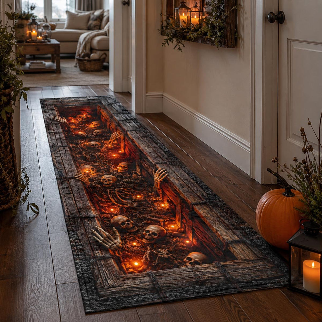 Pumpkin Lantern Path Runner Carpet Runner Rug - Cute Pet Design | Animal Printed Runner Rug