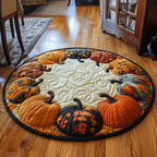 Pumpkin Magic Halloween Round Mat Rug - washable non-slip printed rug