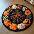 Pumpkin Magic Halloween Round Mat Rug - washable non-slip printed rug