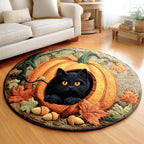 Pumpkin Night Halloween Round Mat Rug - washable non-slip printed rug
