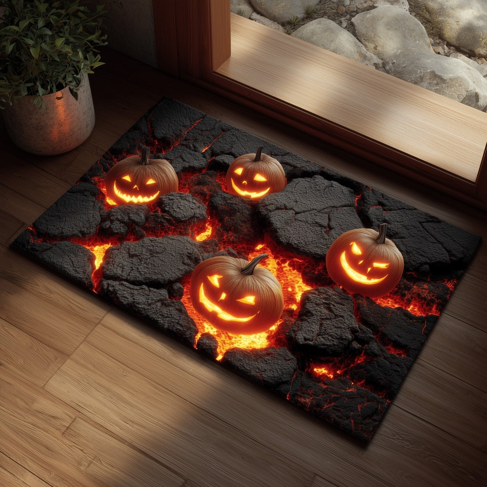 Pumpkin Nightmare Doormat - Seasonal Holiday Design | Printed Welcome Doormat