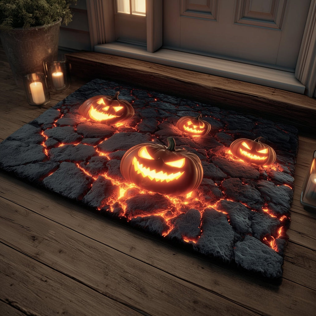 Pumpkin Nightmare Doormat - Seasonal Holiday Design | Printed Welcome Doormat