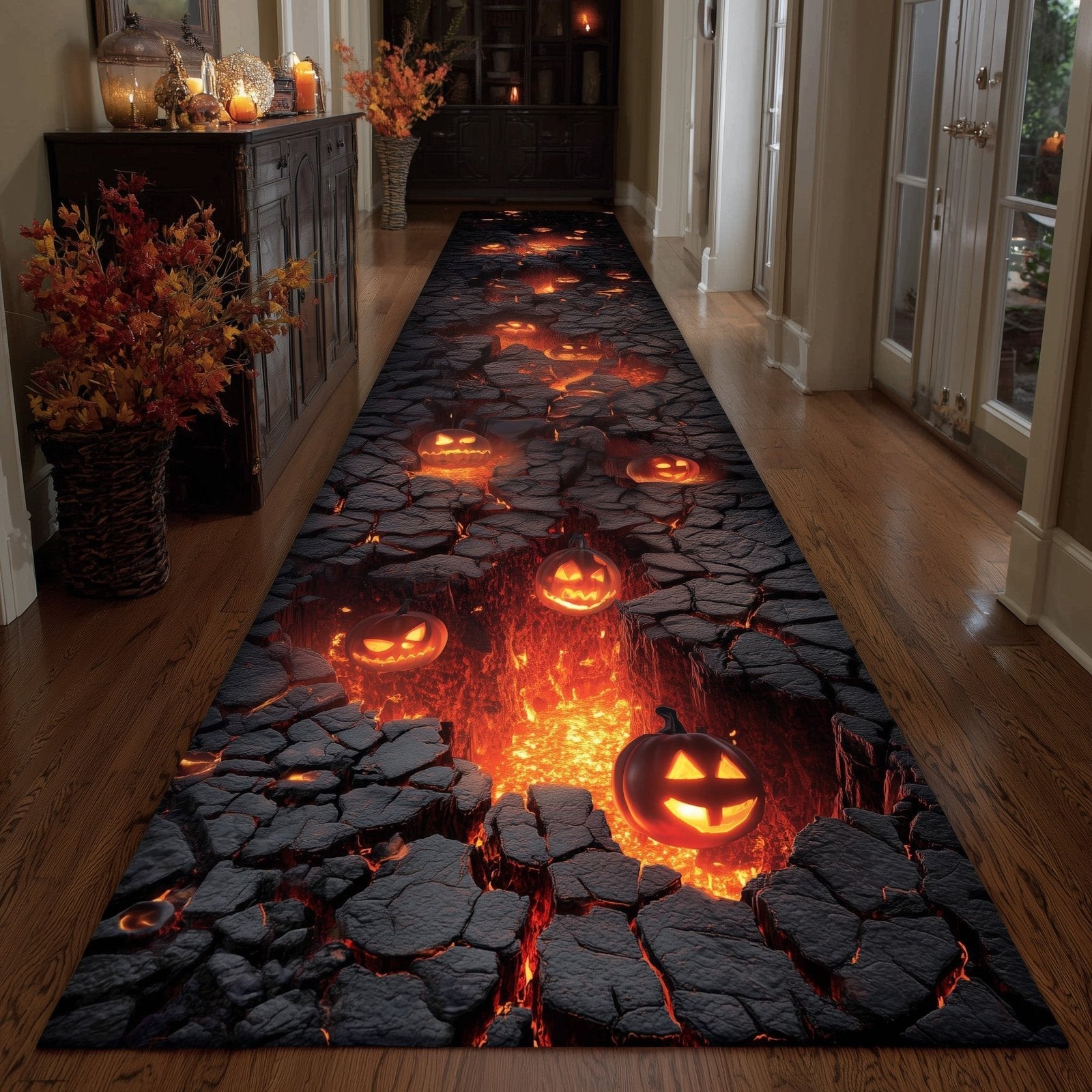 Pumpkin Nightmare Runner Rug - Nature Design | Serene Runner Rug