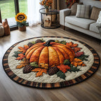 Pumpkin Patch Dreams Halloween Round Mat Rug - washable non-slip printed rug