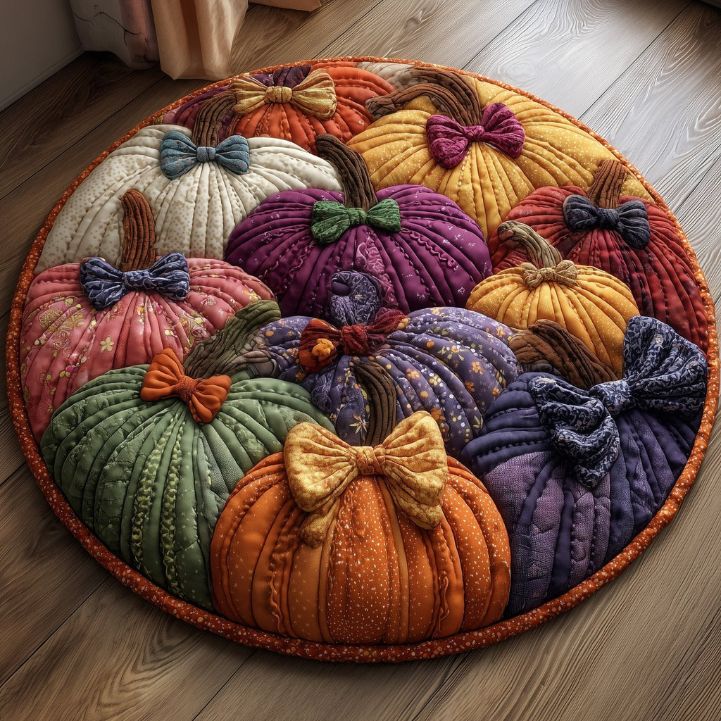 Pumpkin Patch Round Mat Rug - Nature Design | Serene Home Decor