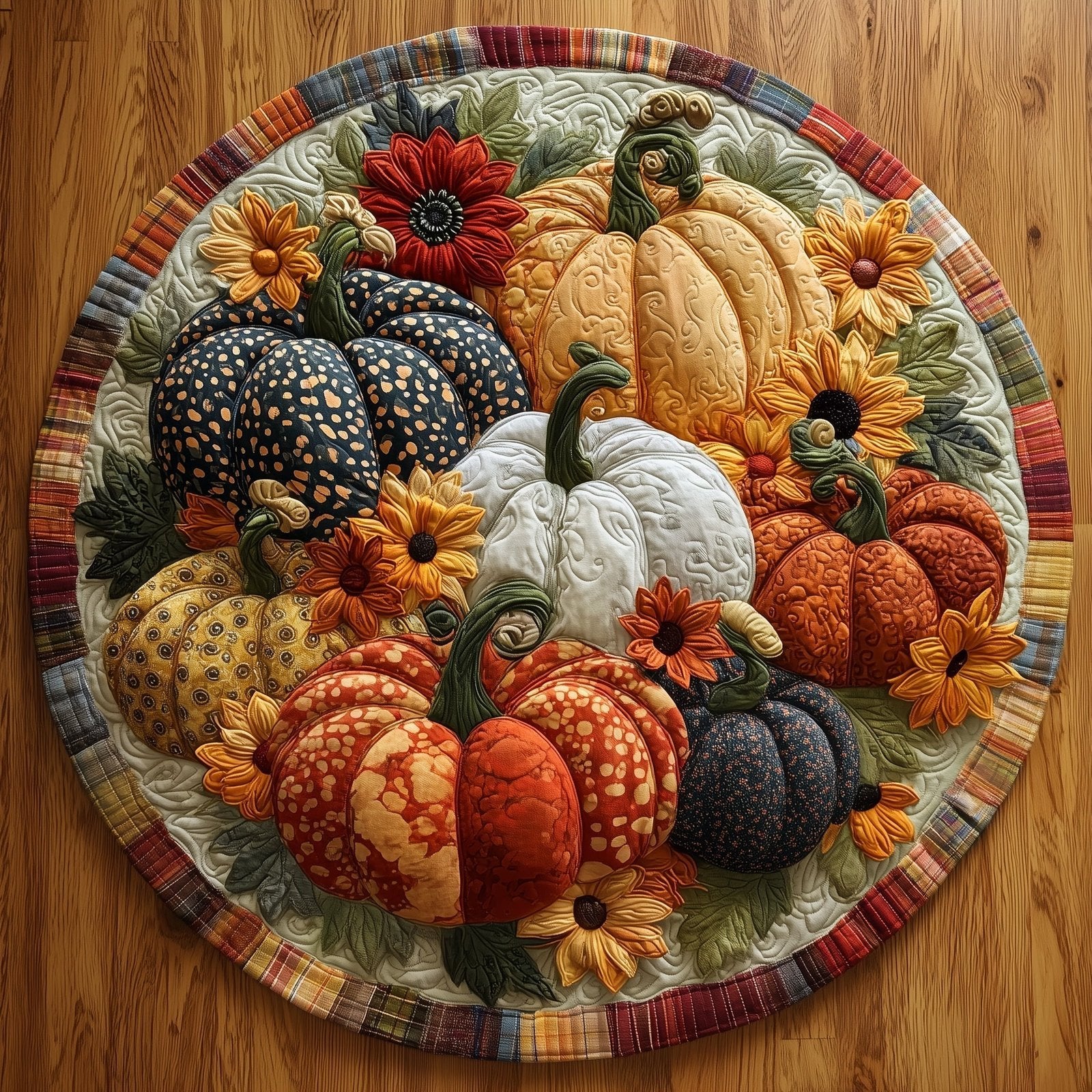 Pumpkin Patch Round Mat Rug - Nature Design | Serene Home Decor
