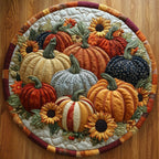 Pumpkin Patch Round Mat Rug - Nature Design | Serene Home Decor