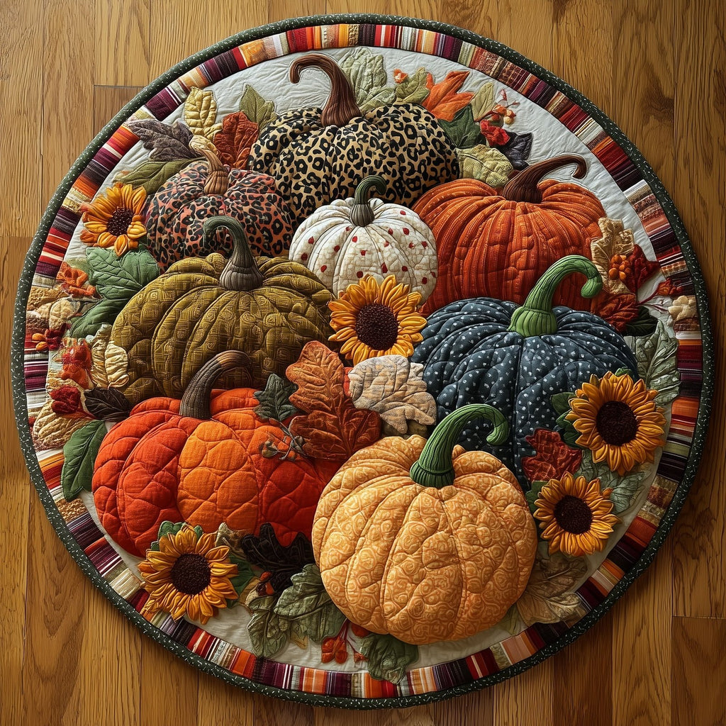 Pumpkin Patch Round Mat Rug - Nature Design | Serene Home Decor