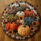 Pumpkin Patch Round Mat Rug - Nature Design | Serene Home Decor